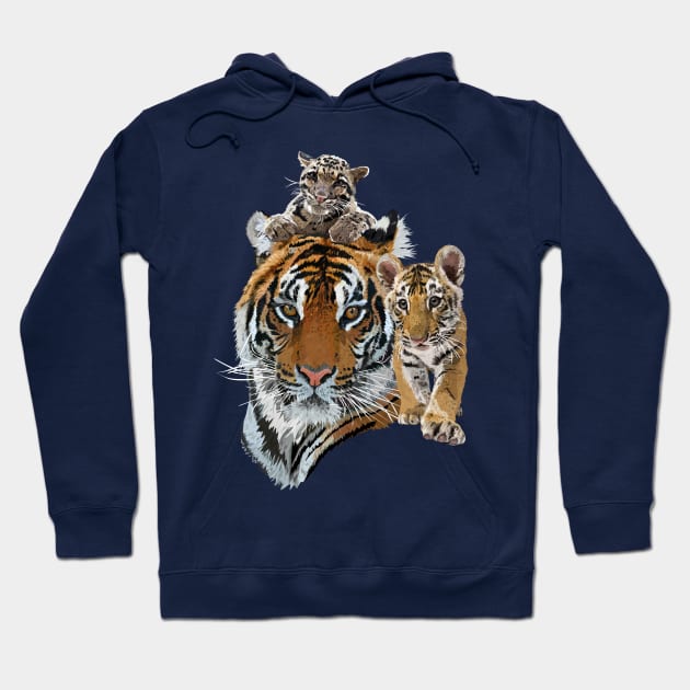 Bengal tiger and hazy tiger Hoodie by obscurite